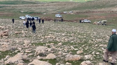 دانیشتووانی گوندی چوارکڵاو له‌ دژى ته‌ڵبه‌ندكردنى سنووره‌كان گردبوونەوە