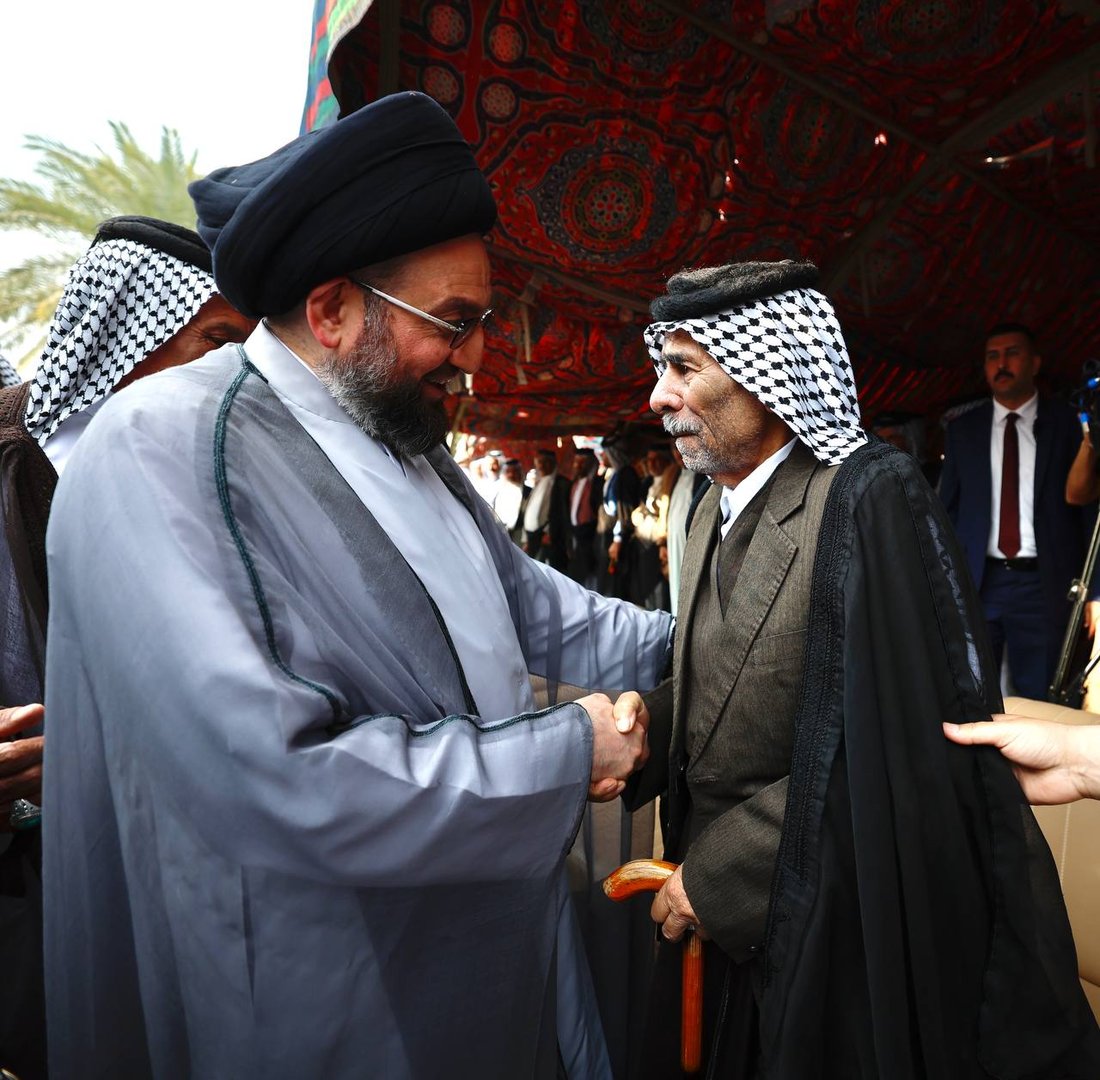 عمار الحكيم يدعو عشائر الشوملي إلى تشجيع محافظ بابل والصبر عليه ومغادرة السلبية