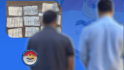 دوو بۆرە دز نزیکەی هەشت دەفتەر دۆلاریان دزی؛ قۆڵبەست کران