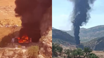 ئاگری تانکەرەکەی گوندی جۆنەرە کۆنتڕۆڵ کرا بەڵام مەترسی لەسەر رێگاکە هەیە