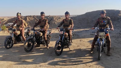 هێزەکانی سنوور لە عێراق لە رێگەی ماتۆڕسکیلەوە سنوورەکان دەپارێزن