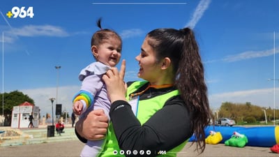 فۆتۆ: نور و كچه‌ هه‌شت مانگه‌كه‌ی پێكه‌وه‌ له‌ دنیای وه‌رزشدان