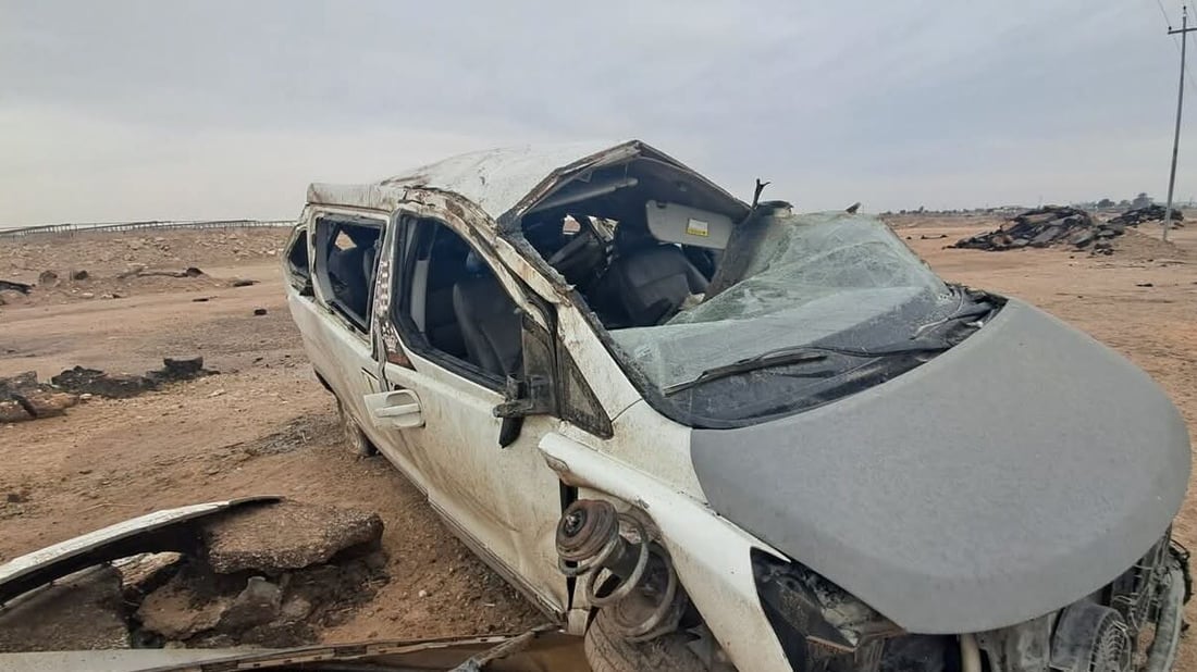 إصابة 9 طالبات من غماس بحادث انقلاب “ستاركس” على طريق النجف (صور)