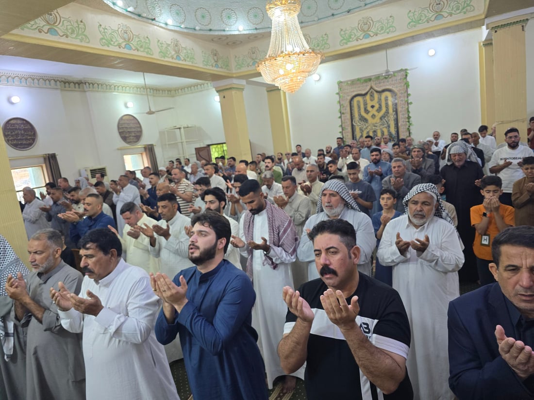 صور من جامع أكرم في الصويرة.. دعوات بعيد مبارك على جميع العراقيين