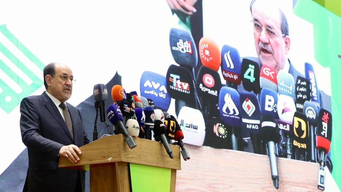 المالكي يخاطب الشعب: لا تسمحوا لأحد بالحديث عن تأجيل الانتخابات.. وإلا سقط النظام