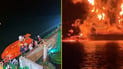 نداءات البحرية العراقية أثناء إنقاذ الباخرة المحترقة قبالة الفاو