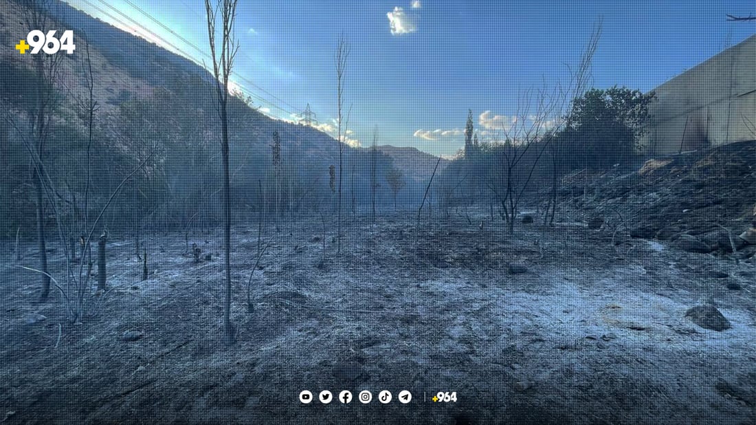 ئاگرەکەی چیای گەلی دێرکێ لە دهۆک تائێستا کۆنترۆڵ نەکراوە