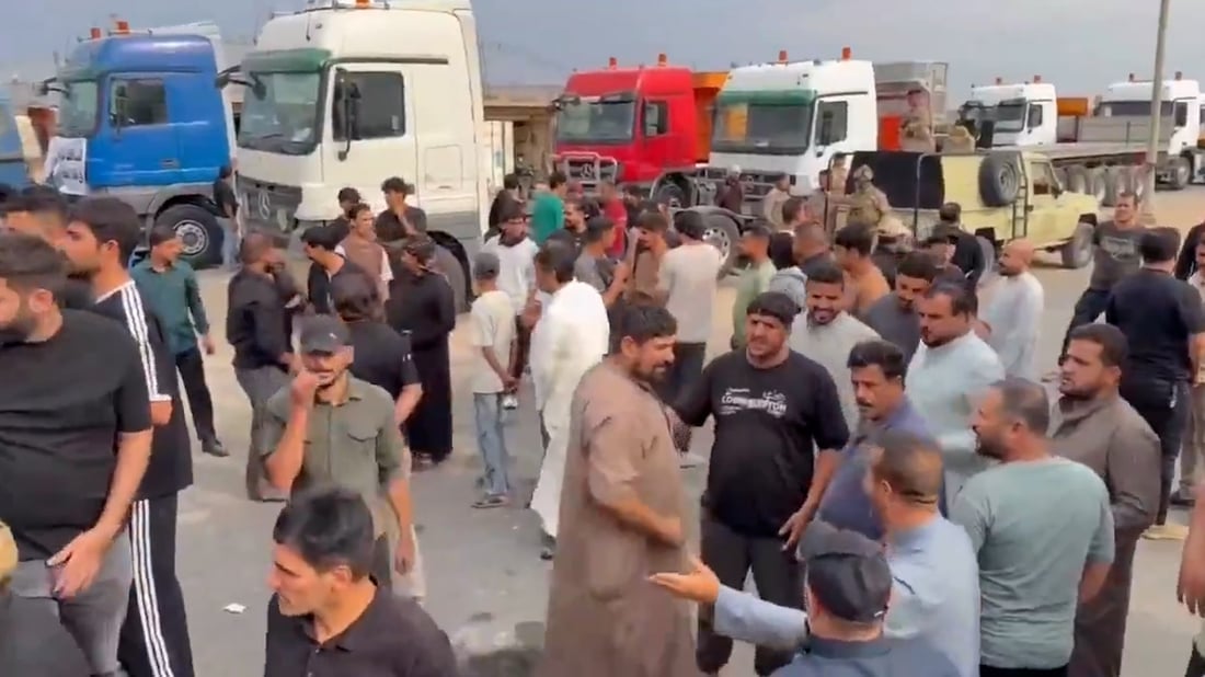 Maysan truck drivers protest al-Sheib closure, call it threat to jobs