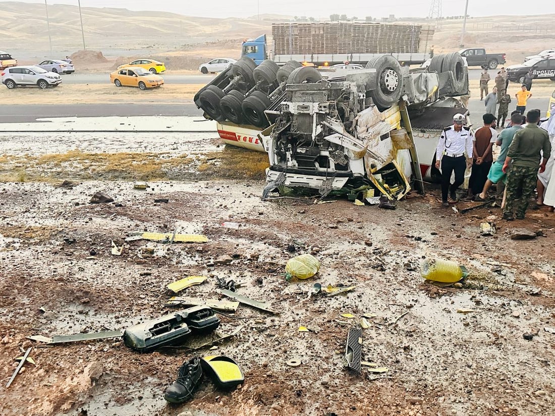 صور: 3 وفيات وإصابات بليغة بحادث سير مروّع في خانقين
