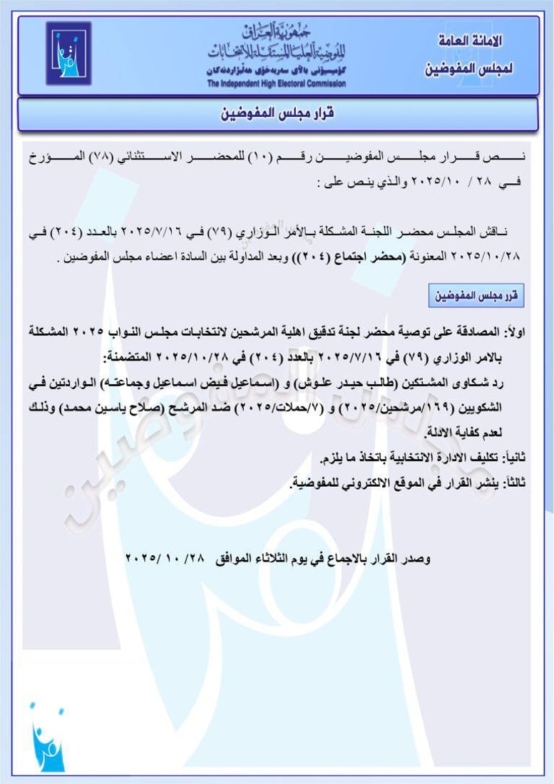 استبعاد مرشحين من تحالفات السوداني والخنجر والعامري.. قرارات جديدة من المفوضية