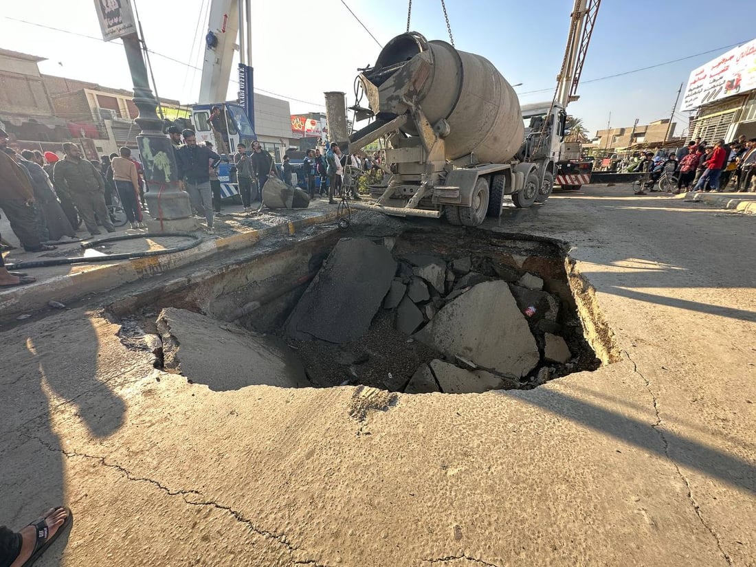 صور: انقلاب “خباطة” وإصابة سائقها في الديوانية