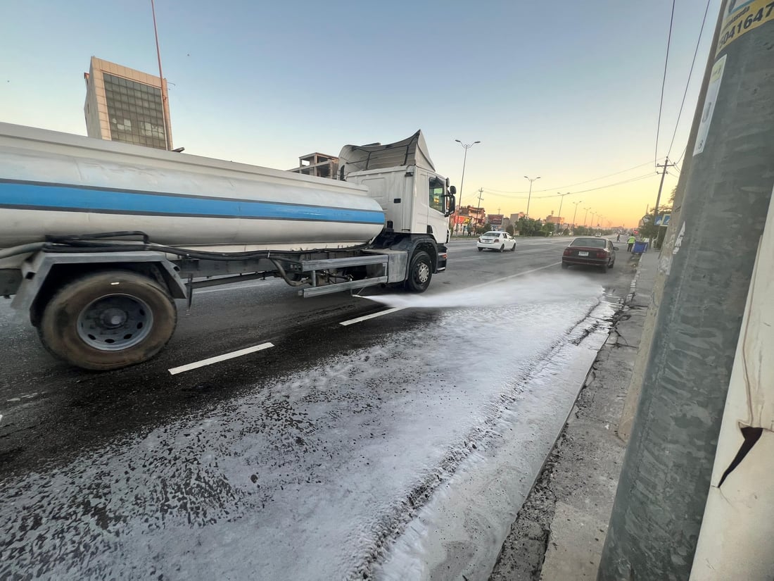 شەقامی بازنەیی 100 مەتری پایتەخت شۆردرا و پوخت و خاوێن کرایەوە