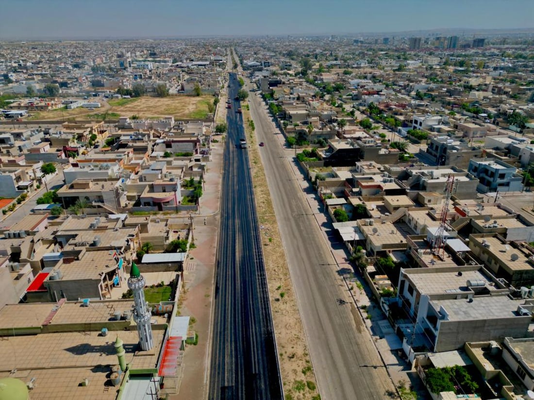 صور من كركوك: تبليط أهم شوارع الواسطي.. وطرق الريف وصلت إلى 97% لأول مرة