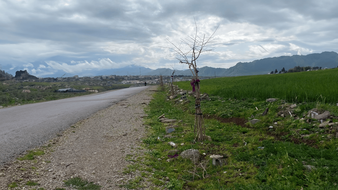  دوو گەنج بە خۆبەخشى رێگاى گوندەکەیان سەوز دەکەن