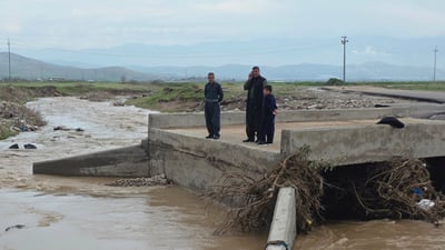 لە نزیک زەڕایەن رێگای دوو گوند و 100 جوتیار لافاو بردی