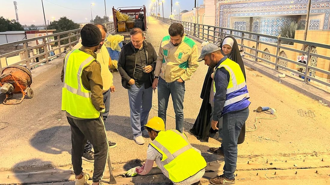 إصلاح “جوينات” مجسرات ثورة العشرين.. مرور النجف تفسر زحامات المدينة اليوم