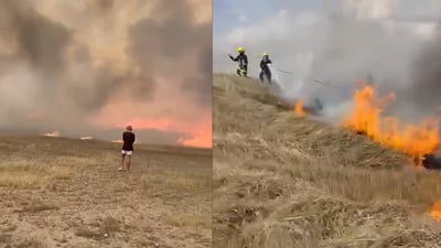 سولفی ئۆتۆمبێلێک گڕى بەردایە بەروبومى جوتیارێک