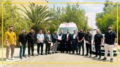 تەندروستی گەرمیان ئەمبوڵانسێک پێشکەش بە نەخۆشخانەی گشتی خانەقین دەکات