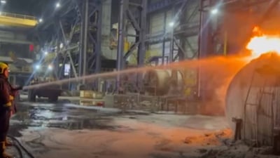 بەهۆیی لێچوونی غازەوە کارگەیەک سووتا