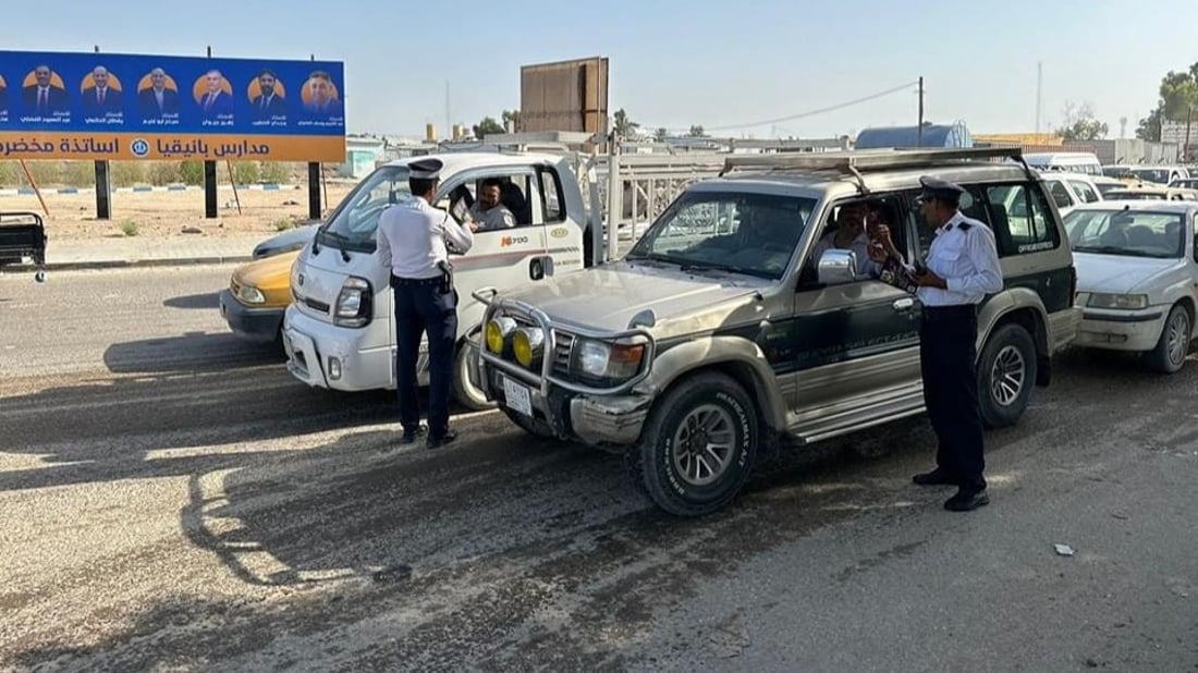 مشاكل الصيف.. سائق الكيا كاد ينحر رجل المرور شمال النجف