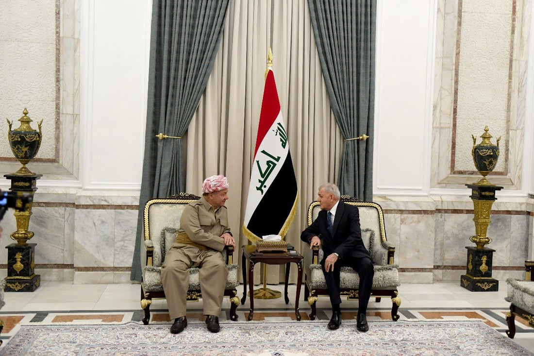 صور من لقاء رئيس الجمهورية وبارزاني: ضرورة التشاور بشأن بقاء قوات التحالف