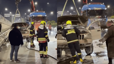 لە ناو شاری دهۆک ئۆتۆمبێلێک وەرگەڕا و ئاگریگرت