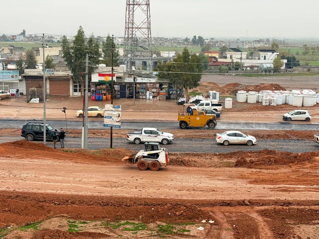 باران بارین قیڕتاوکردنەکەی رێگای هەولێری بۆ گوێڕ وەستاندووە