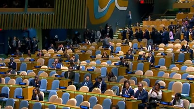 فيديو: لحظة دخول نتنياهو ومغادرة وفود معظم الدول قاعة الأمم المتحدة