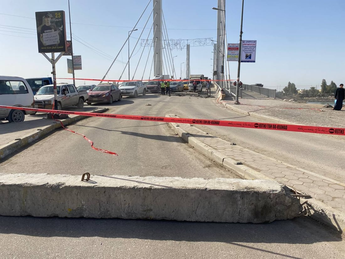 فيديو: صيانة جسر الحضارات وسط الناصرية.. لكن الطريق مازال سالكاً