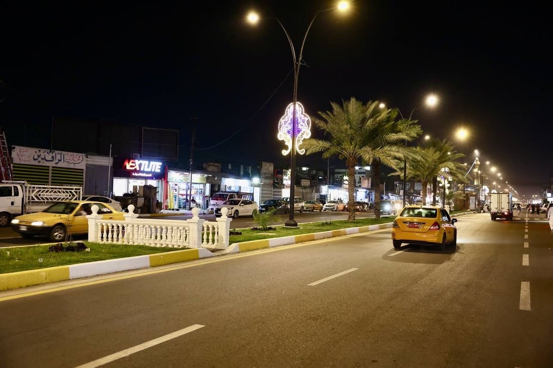 صور ليلية من الأعظمية.. شارع صليخ الرئيسي بحلته الجديدة