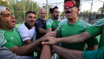 Blind footballer brings game to visually impaired Iraqis