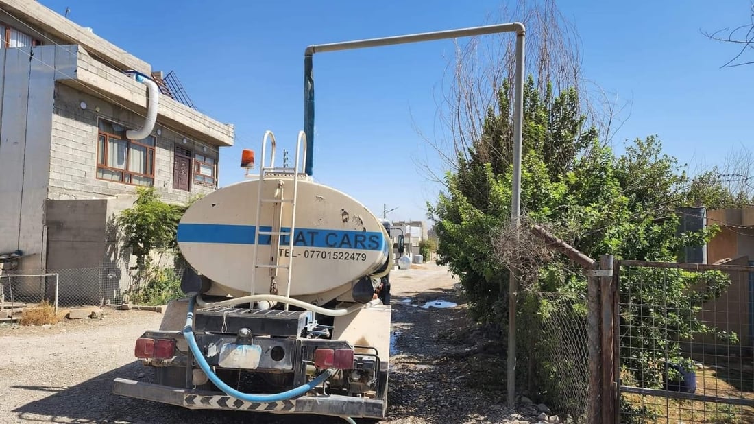 150 ماڵ لە شارەزوور؛ تائێستا بە تانکەر ئاویان پێدەگات