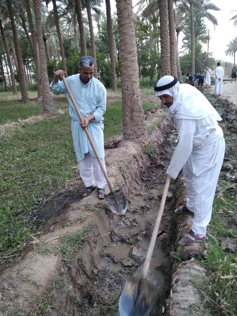 مشاهد ملهمة من ناحية البغدادي: الأهالي أحيوا ساقية قديمة لإرواء 150 بستاناً (صور)