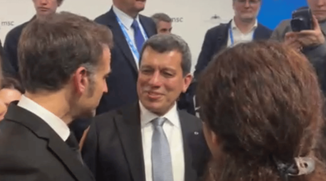 Mazloum Abdi meets France’s President Macron at Munich Conference