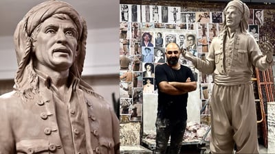 Sulaymaniyah sculptor creates statue to honor Kurdish music icon Hasan Zirak