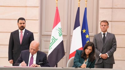 عێراق و فەرەنسا شەش رێککەوتن و لێکتێگەیشتنیان واژۆ کرد