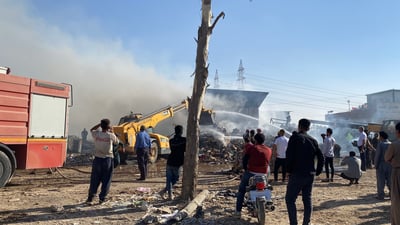  کارگەیەکی ریسایکلین لە بنەسڵاوە سوتا