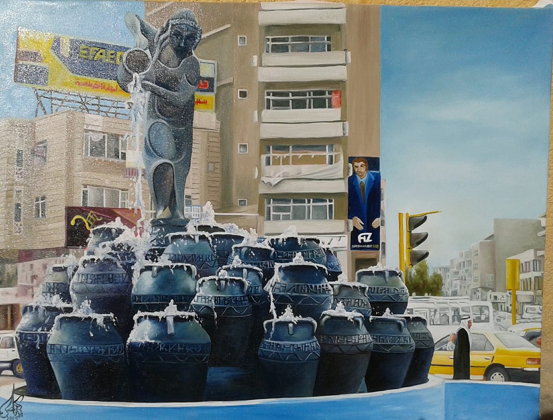 “بالدشداشة والعقال”.. ستيني بموهبة فطرية يُجسّد طبيعة الريف بلوحات عالمية