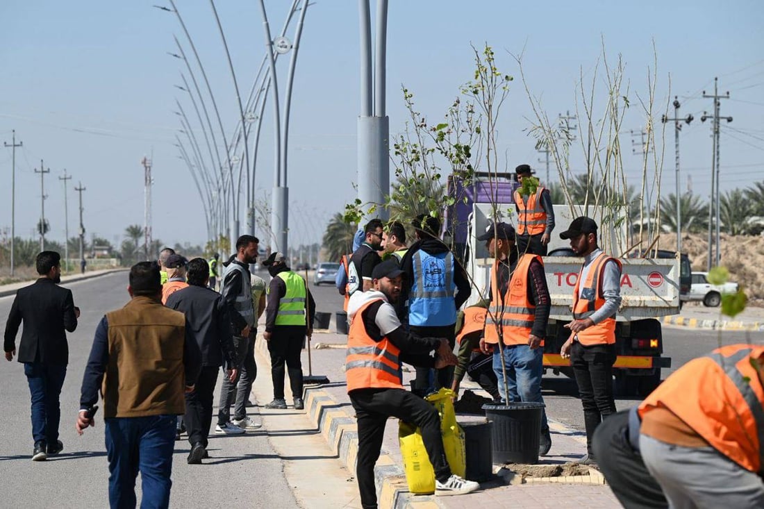 حملة التشجير الربيعية انطلقت.. صور من 8 مدن في الأنبار