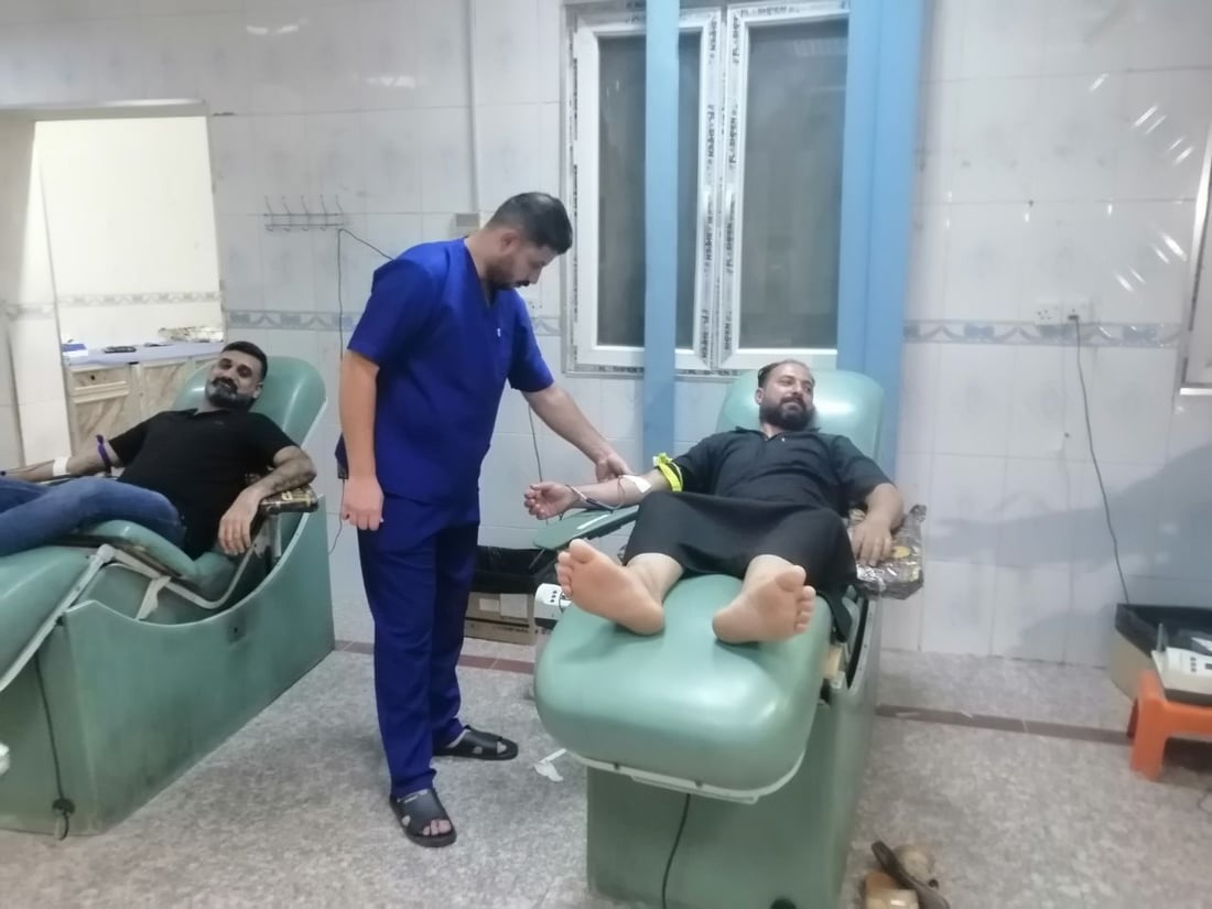 صور من الحلة: مصرف الدم استقبل 100 متبرع من “السياحي” منذ بداية محرم