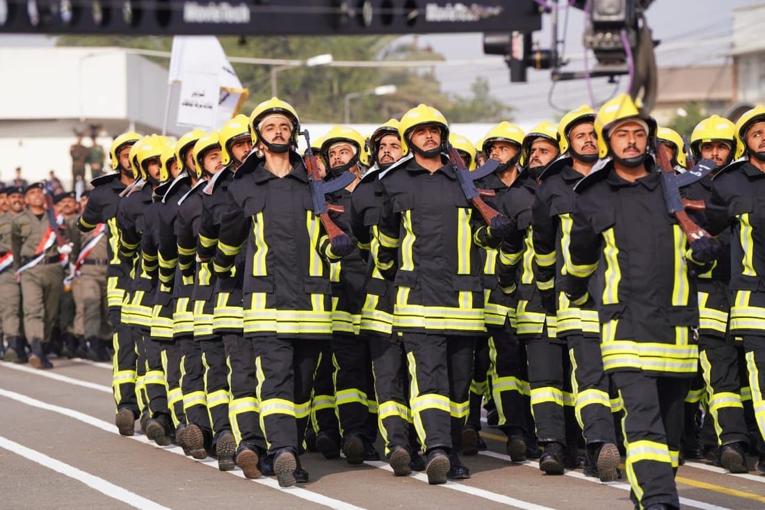 صور من الاستعراض العسكري لقوى الأمن الداخلي في كلية الشرطة