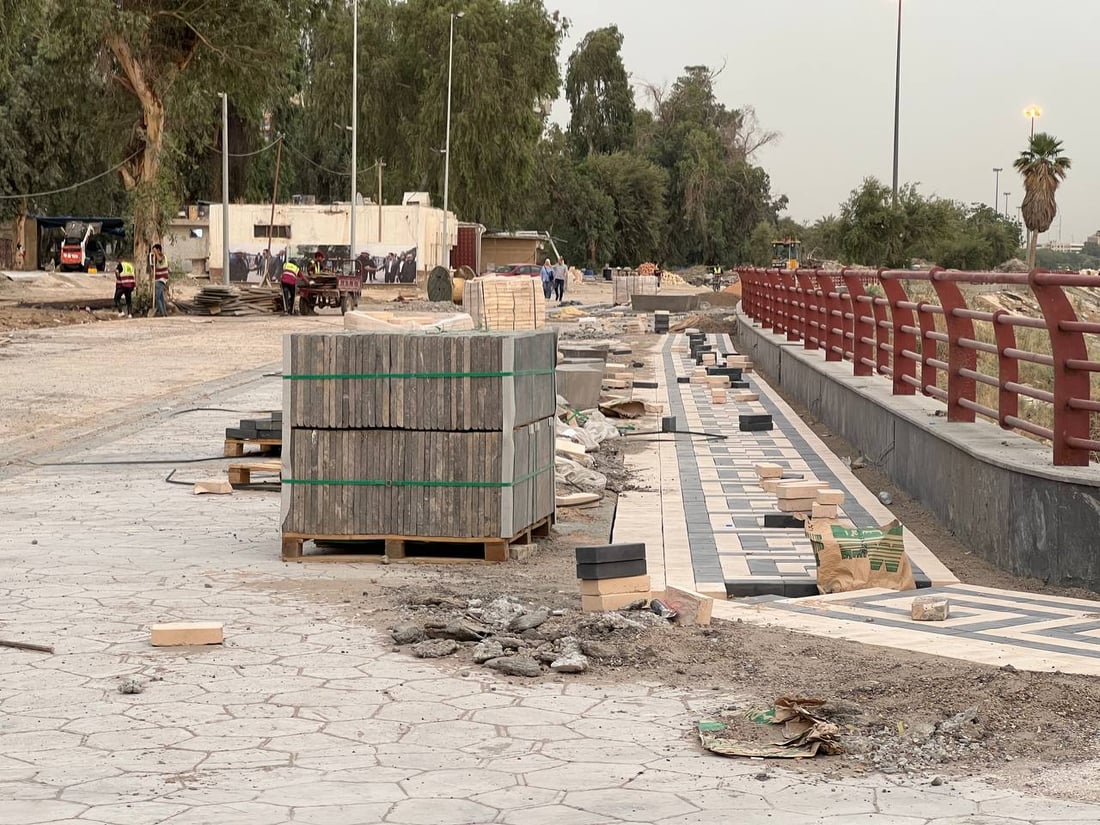 بغداد على موعد مع نافورة “أبو نؤاس” الراقصة.. الكورنيش يصل إلى كسرة دجلة (صور)