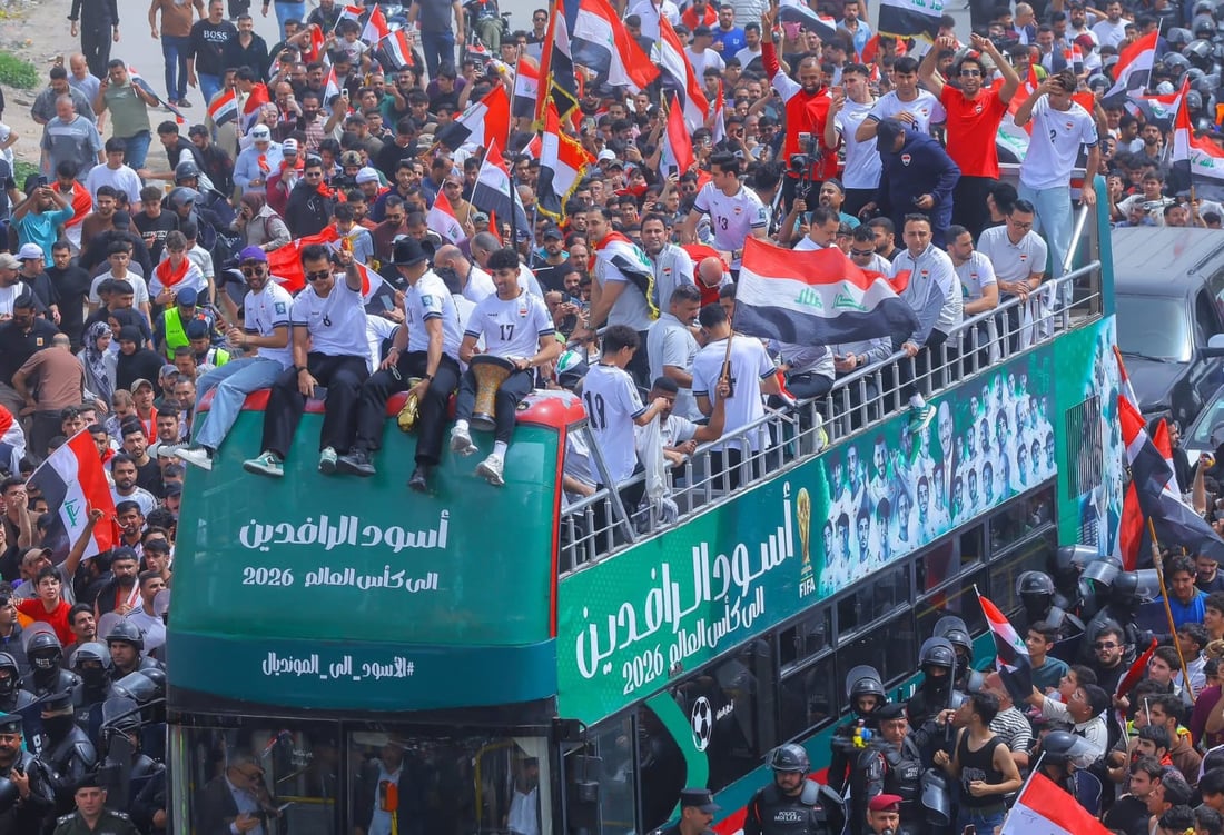 Crowds flood Baghdad streets to welcome team after World Cup qualification