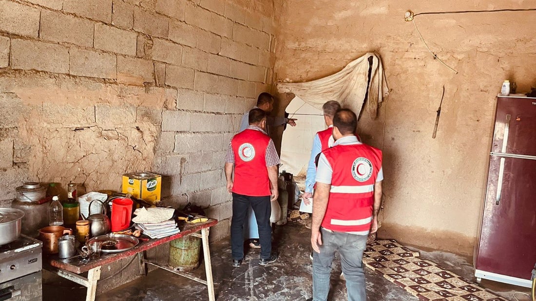 الهلال الأحمر يعلن تضرر 86 عائلة في خانقين جراء السيول الجارفة (صور)