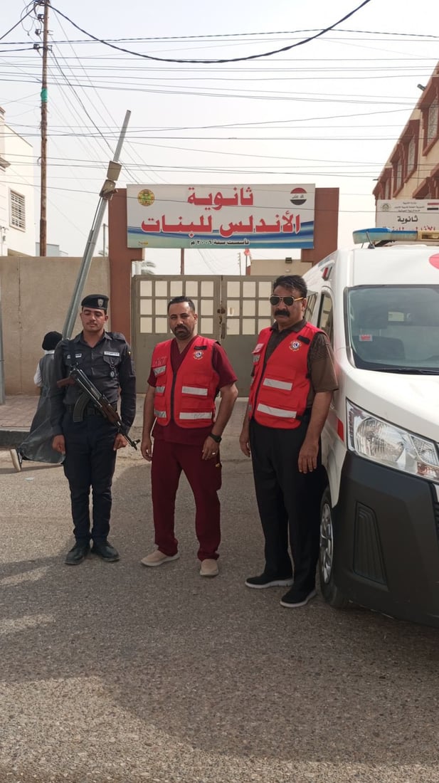 سيارة إسعاف أمام كل مركز امتحاني في الأنبار لتأمين الطلبة خلال فترة الامتحانات