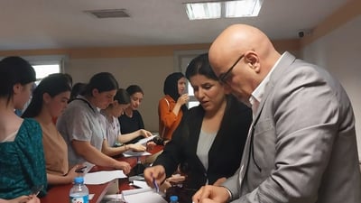 قوتابیانی قەزای شەنگال لە دهۆک تاقیکردنەوە ئەنجام دەدەن