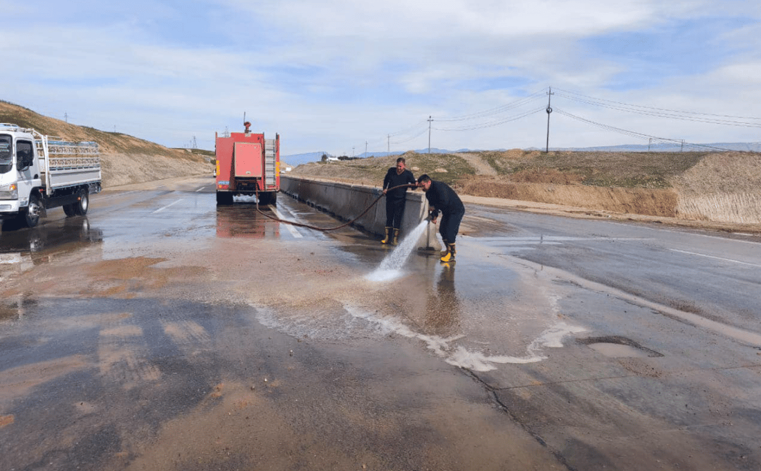 ئەو سایدەی رێگای کەلار – سلێمانی داخرا بوو کرایەوە 