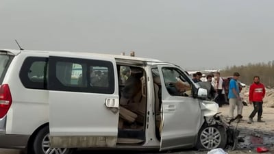 تصادم مروع بين سيارتين يودي بحياة شخصين في خور الزبير
