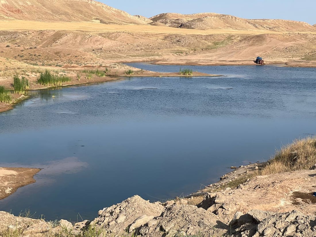 فيديو: مزارع بنى سداً على نفقته وصار بحيرة تسقي الحقول وتشرب منها الأغنام والغزلان