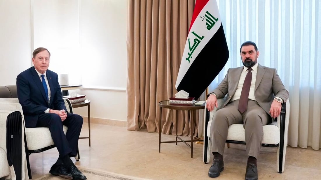 بترايوس يبحث مع الحلبوسي الأوضاع في العراق والتطورات الإقليمية